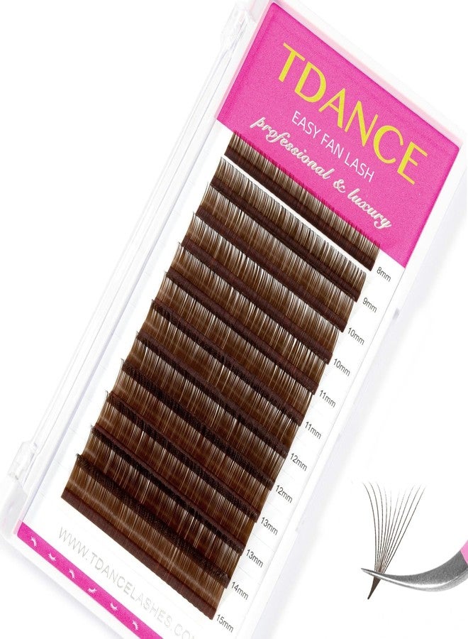TDANCE Colorful Easy Fan Volume Lashes Eyelash Extension Supplies Rapid Blooming Volume Eyelash Extensions Thickness 0.07 D Curl Mix 8-15mm Self Fanning Eyelashes Extension (Brown,D-0.07,8-15mm) - Image 1